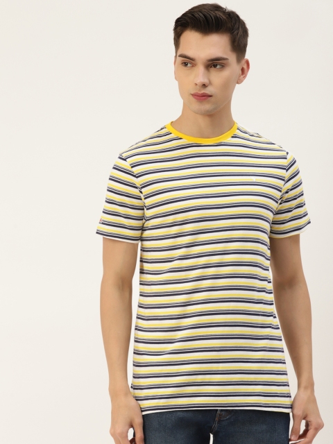

AM SWAN Men Multicoloured Striped T-shirt, Multi