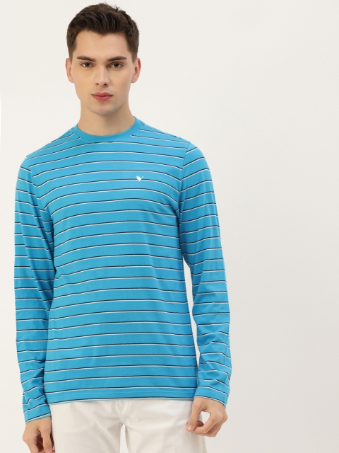 

AM SWAN Men Multicoloured & Blue Striped T-shirt, Multi