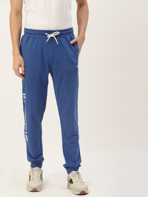 

AM SWAN Men Blue & White Printed Joggers