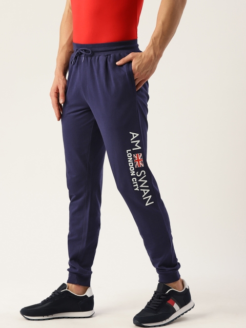 

AM SWAN Men Navy Blue Solid Joggers