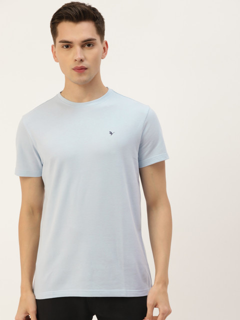 

AM SWAN Men Blue Solid Casual T-shirt