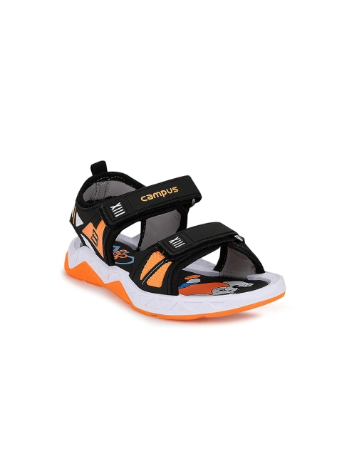 

Campus Unisex Kids Black & Orange Comfort Sandals
