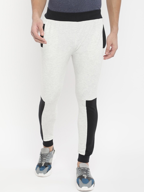

V2 Value & Variety Men Whit e& Black Colourblocked Cotton Lounge Pants, White