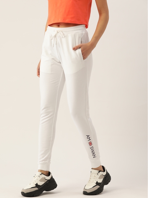 

AM SWAN Women White Solid Joggers