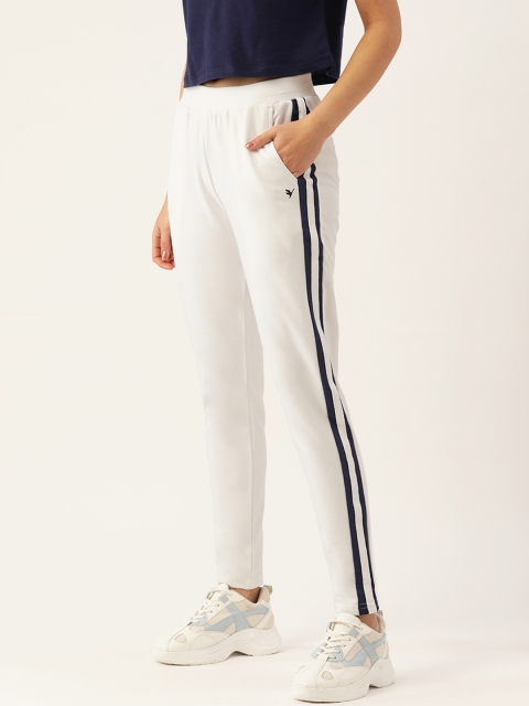 

AM SWAN Women White Solid Regular Fit Track Pants
