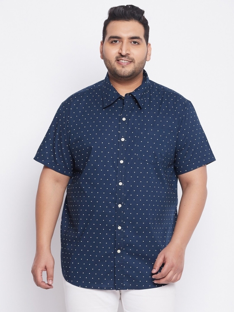 

bigbanana Men Blue Comfort Plus Size Printed Casual Shirt