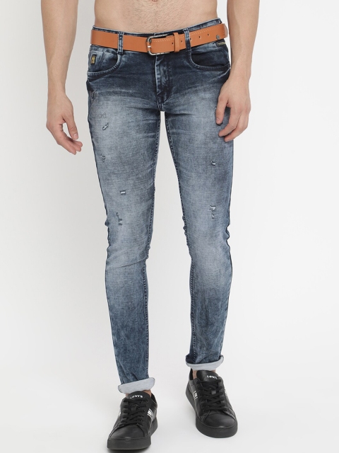 

V2 Value & Variety Men Blue Low Distress Heavy Fade Jeans