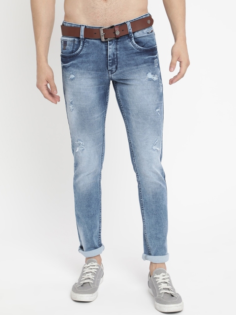 

V2 Value & Variety Men Blue Mildly Distressed Heavy Fade Jeans