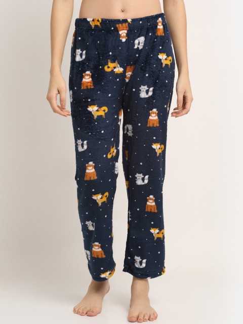 

NEUDIS Women Grey Printed Warm Fleece Lounge Pant