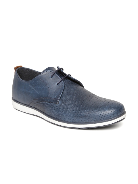 

Red Tape Men Navy Textured Leather Derbys, Navy blue