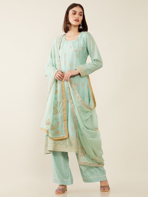 

Soch Green Embroidered Unstitched Dress Material