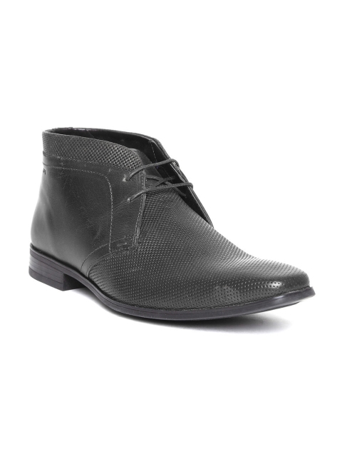 

Red Tape Men Black Textured Leather Semiformal Shoes