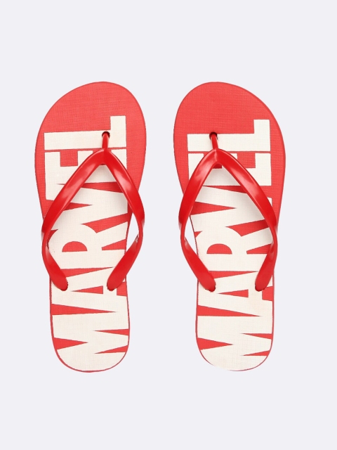

Bewakoof Men Red & White Marvel Printed Rubber Thong Flip-Flops