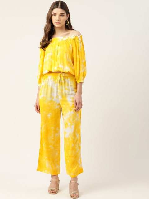 

Maaesa Women Yellow & White Dyed Co-ord Set