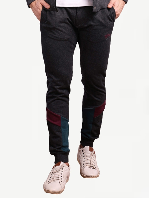 

Dream of Glory Inc Men Charcoal & Maroon Colorblocked Joggers