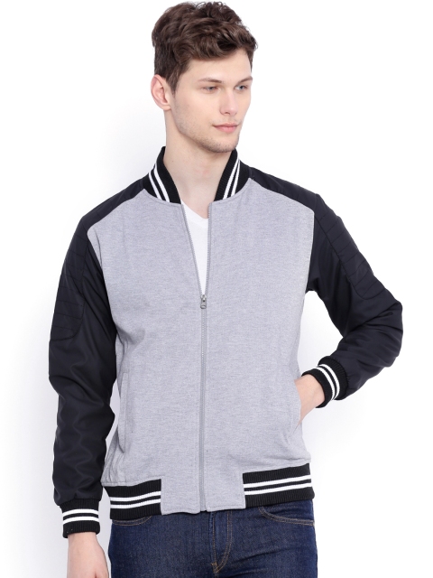 

Campus Sutra Grey Bomber Jacket