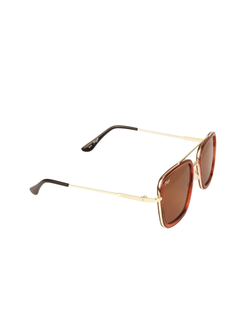 

Floyd Unisex Brown Lens & Gold-Toned Rectangle Sunglasses Mts_Gold_Brn