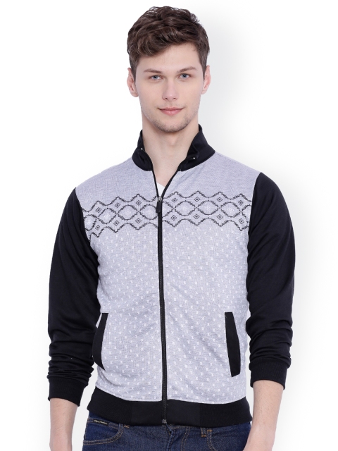 

Campus Sutra Grey Patterned Sweatshirt