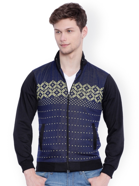 

Campus Sutra Blue Patterned Sweatshirt