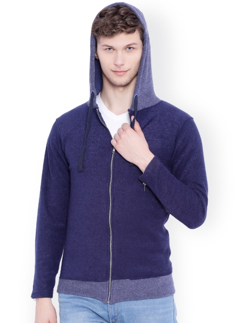 

Campus Sutra Blue Hooded Sweatshirt