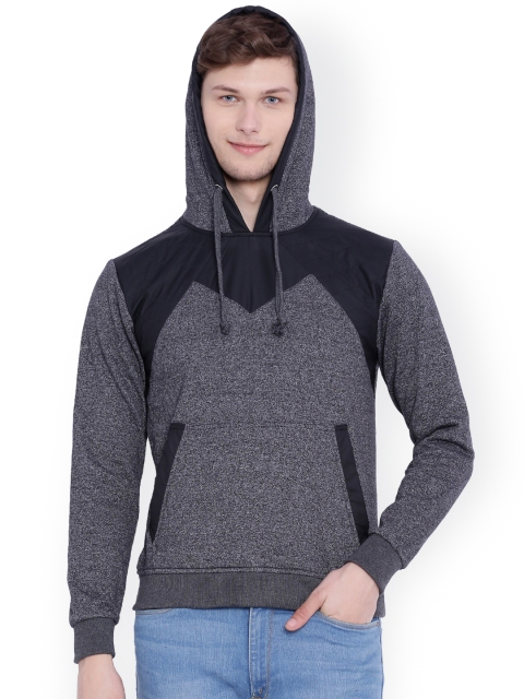 

Campus Sutra Charcoal Grey Hooded Sweatshirt