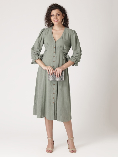 

DIVA WALK EXCLUSIVE Green A-Line Midi Dress