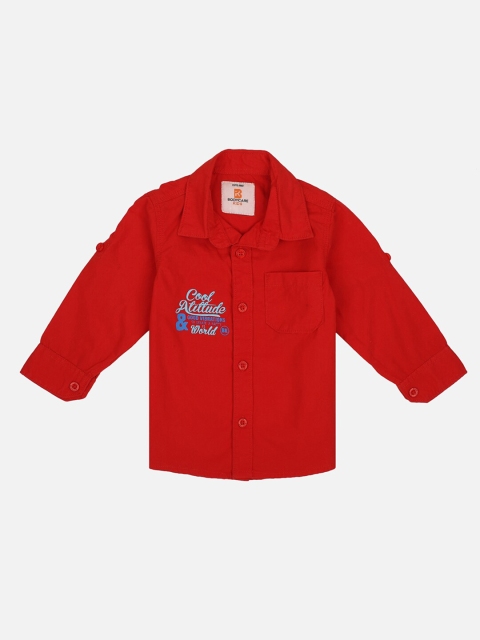 

Bodycare Kids Boys Red Printed Cotton Casual Shirt