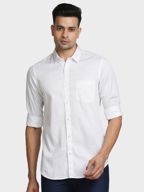 

ColorPlus Men White Printed Casual Shirt
