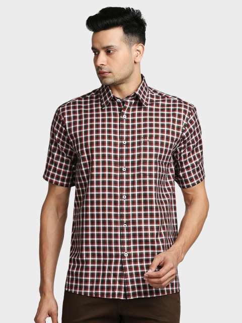 

ColorPlus Men Red Checked Cotton Casual Shirt