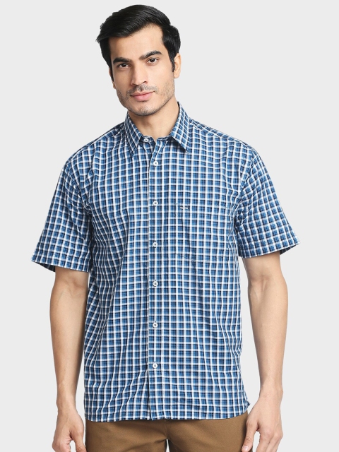 

ColorPlus Men Blue Gingham Checks Checked Casual Shirt