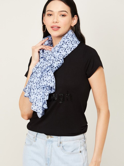 

Ginger by Lifestyle Women Blue & White Printed Stole