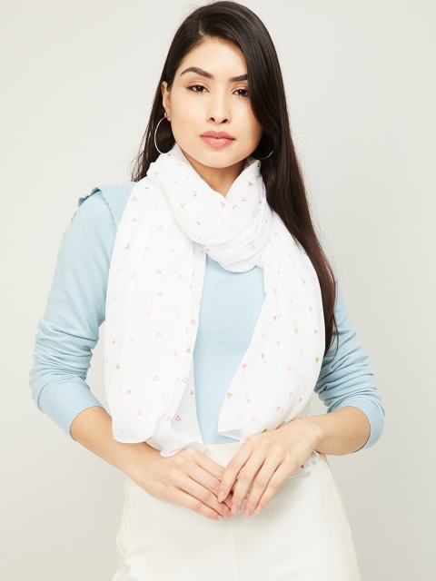 

Ginger by Lifestyle Women White & Multicoloured Printed Stole