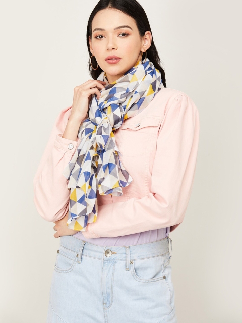 

Ginger by Lifestyle Women Blue & Yellow Printed Stole