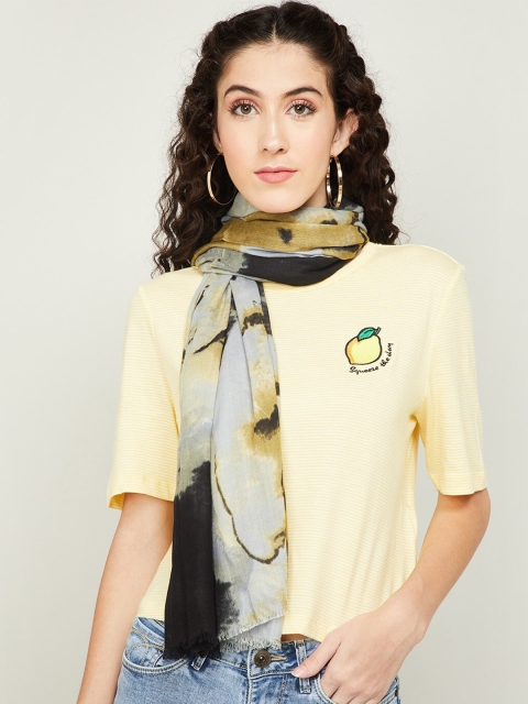

Ginger by Lifestyle Women Olive Green & Grey Abstract Printed Stole