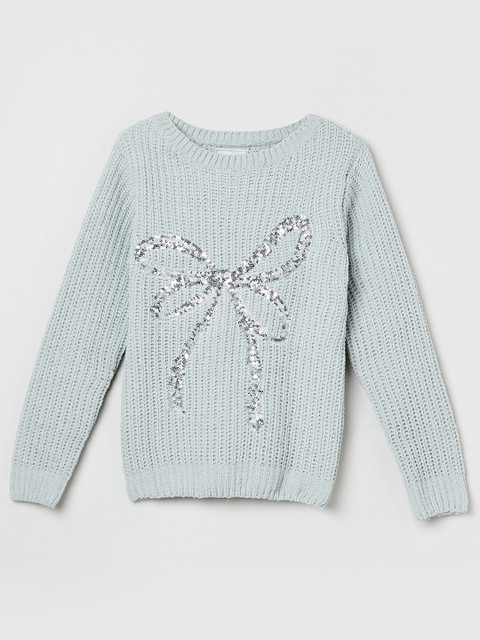 

max Girls Green Embroidered Pullover