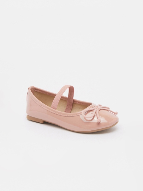 

shoexpress Girls Pink Round Toe Ballerinas with Bows Flats