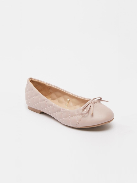 

shoexpress Girls Pink Quilted Ballerinas with Bows Flats