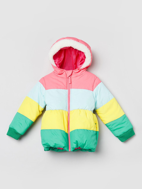 

max Girls Multicoloured Colourblocked Padded Jacket, Multi