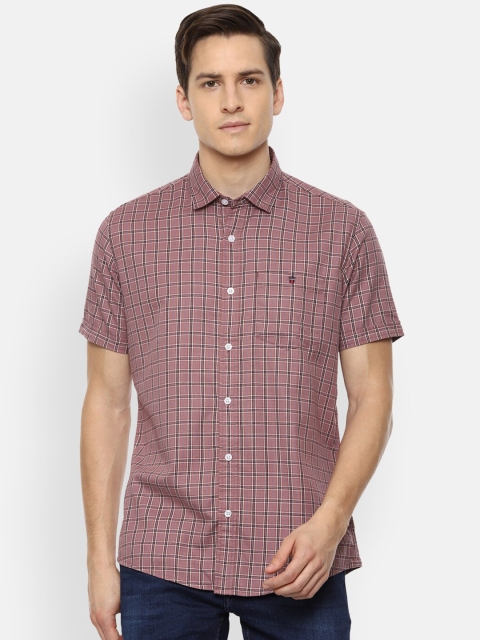 

Louis Philippe Jeans Men Maroon Slim Fit Checked Casual Shirt