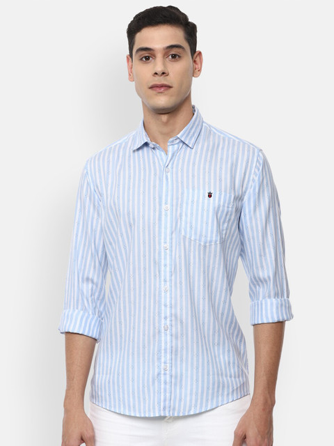 

Louis Philippe Jeans Men Blue Slim Fit Striped Casual Shirt