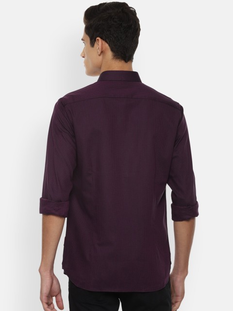 

V Dot Men Purple Slim Fit Cotton Casual Shirt
