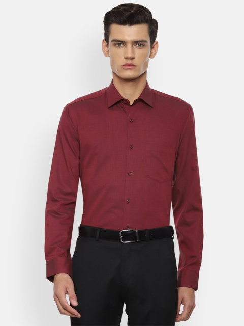 

Van Heusen Men Maroon Pure Cotton Formal Shirt