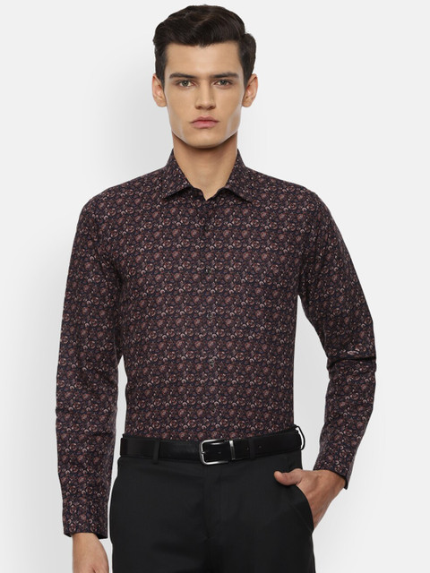 

Van Heusen Men Black Slim Fit Floral Printed Formal Shirt