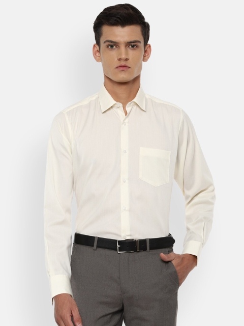 

Van Heusen Men Cream-Coloured Pure Cotton Formal Shirt