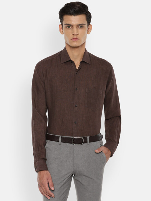 

Van Heusen Men Brown Linen Formal Shirt