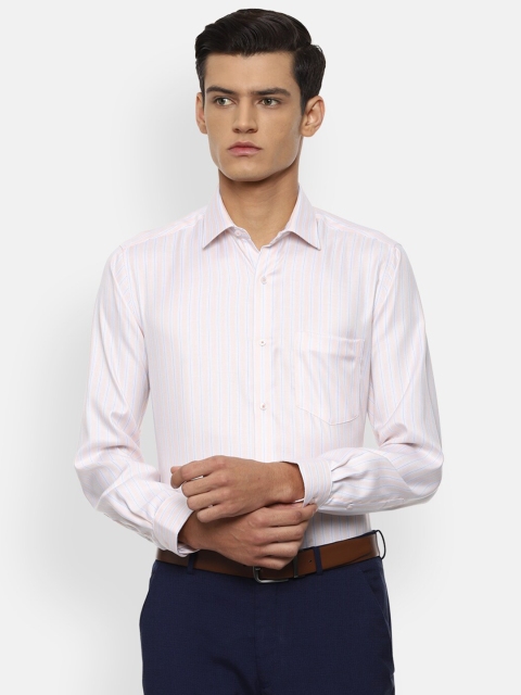 

Van Heusen Men Peach-Coloured Grid Tattersall Checks Checked Formal Shirt