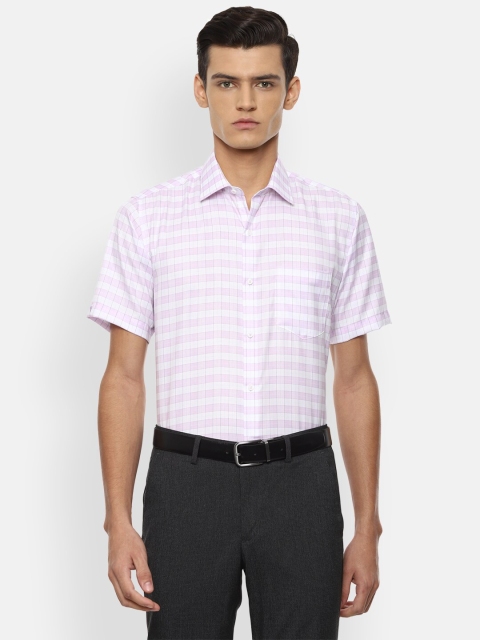 

Van Heusen Men Purple Checked Cotton Formal Shirt