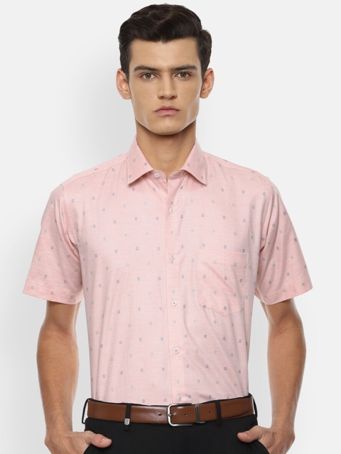 

Van Heusen Men Pink Printed Formal Shirt