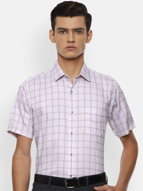 

Van Heusen Men Purple Checked Cotton Formal Shirt