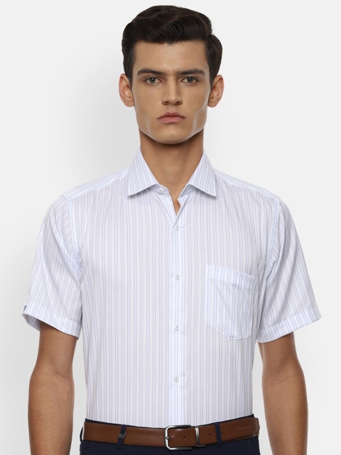

Van Heusen Men Blue Striped Cotton Formal Shirt